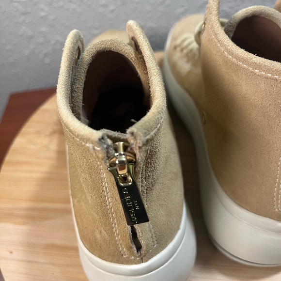 🔥 J/SLIDES GRACIE TAN BEIGE LACE-UP PLATFORM SNEAKERS WOMENS SIZE 7M - Picture 9 of 10